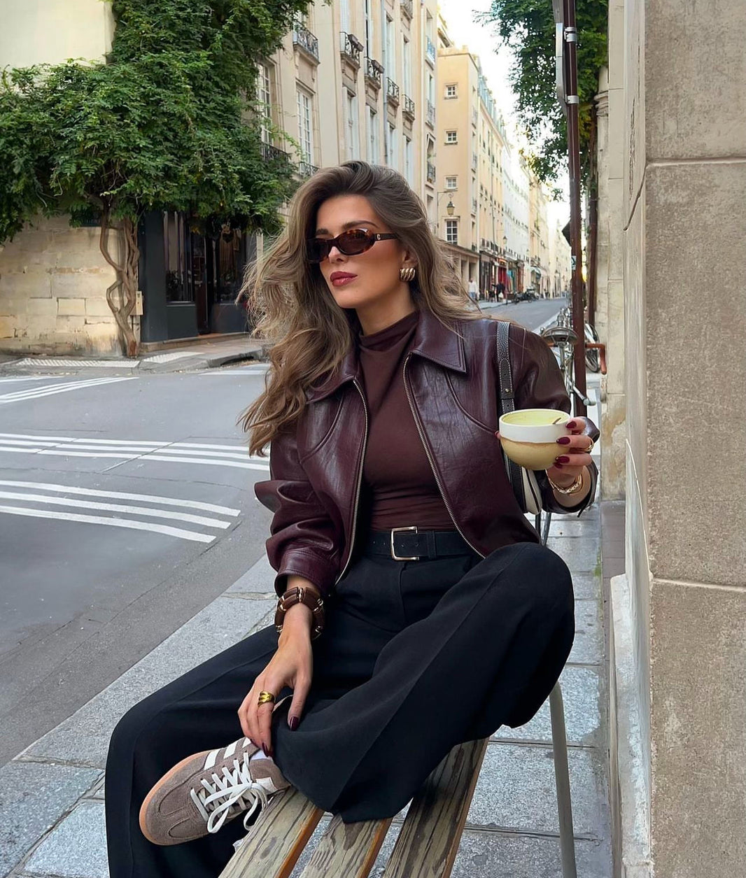 Women’s Burgundy Leather Jacket – Stylish & Timeless