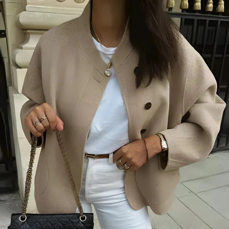 Wollmantel Damen V-Ausschnitt – Stylischer Wintermantel aus 100 % Wolle für kalte Monate, verschiedene Farben und Größen – 4