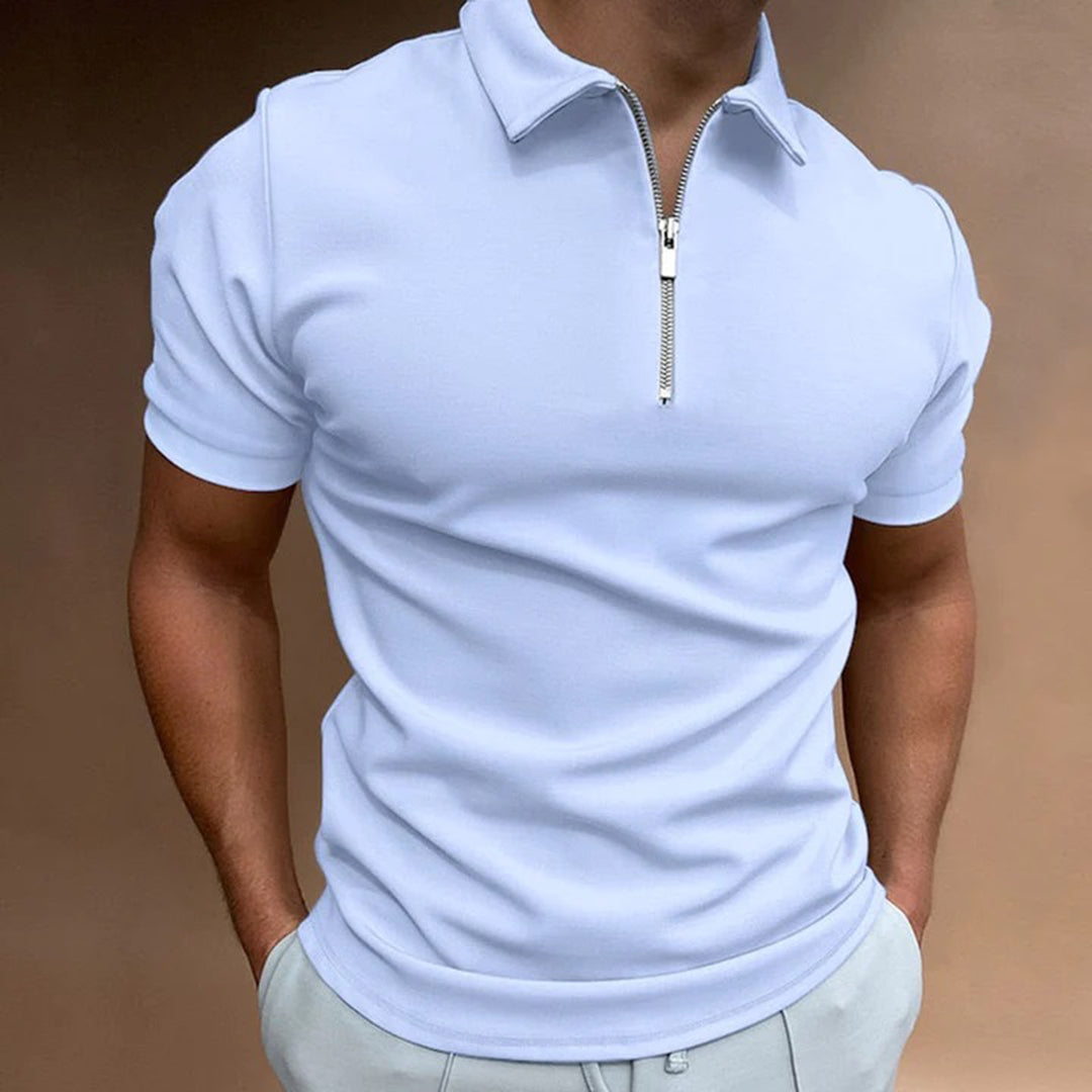 Men's  - Zip Polo Shirt - Casual - Timeless Style - Ideal for Summer