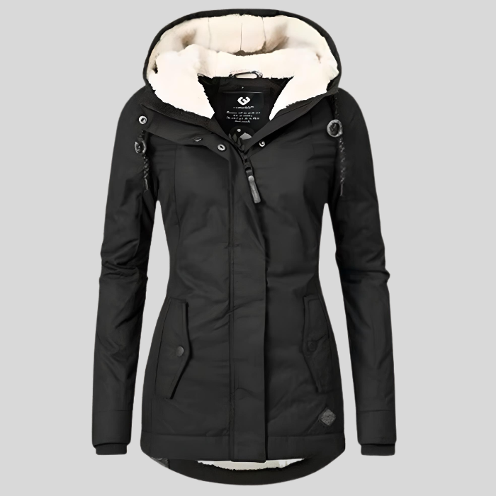 Women’s Waterproof Long Jacket – Hooded with Lining, All-Weather Protection
