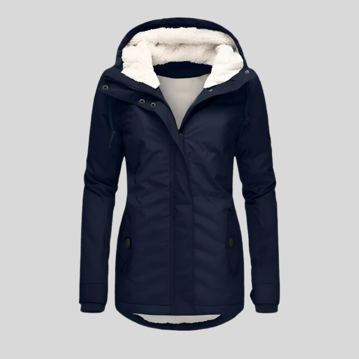 Women’s Waterproof Long Jacket – Hooded with Lining, All-Weather Protection