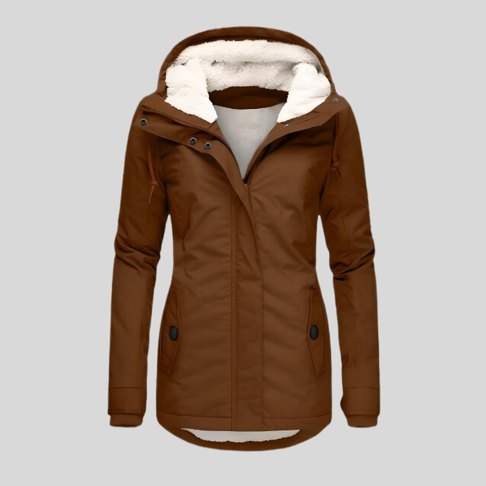 Women’s Waterproof Long Jacket – Hooded with Lining, All-Weather Protection