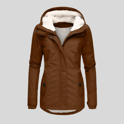 Women’s Waterproof Long Jacket – Hooded with Lining, All-Weather Protection