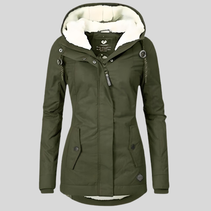 Women’s Waterproof Long Jacket – Hooded with Lining, All-Weather Protection