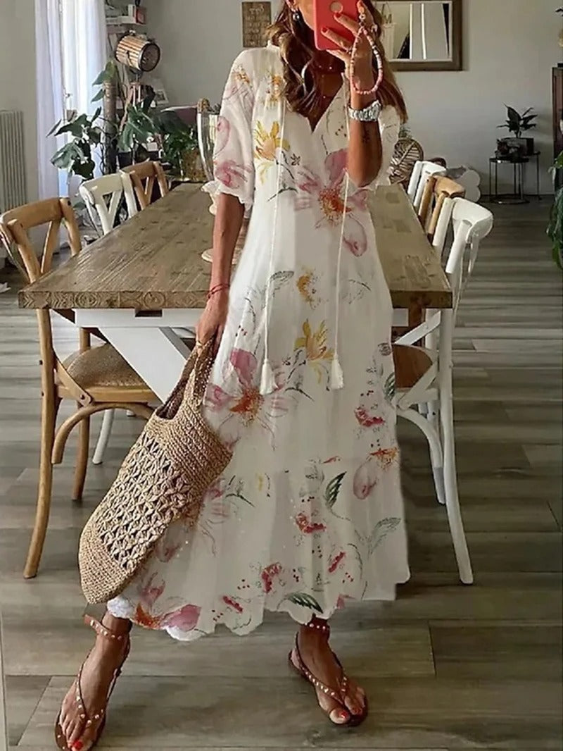 Women's - Floral Maxi Dress for Women