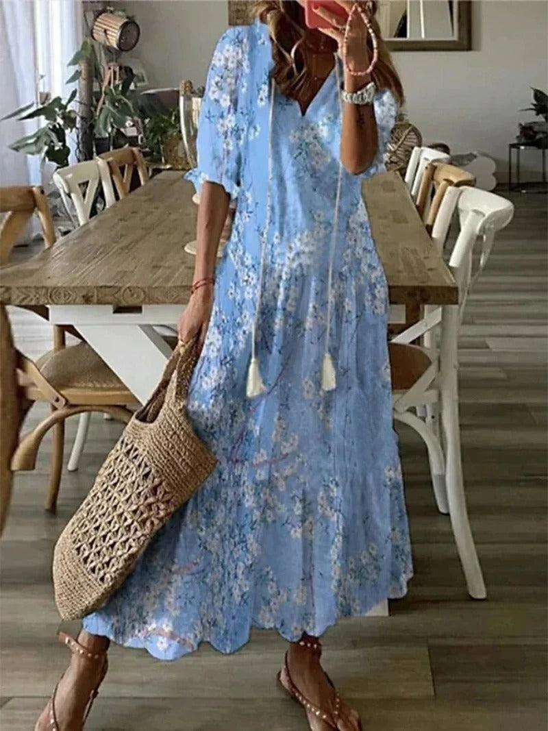 Women's - Floral Maxi Dress for Women