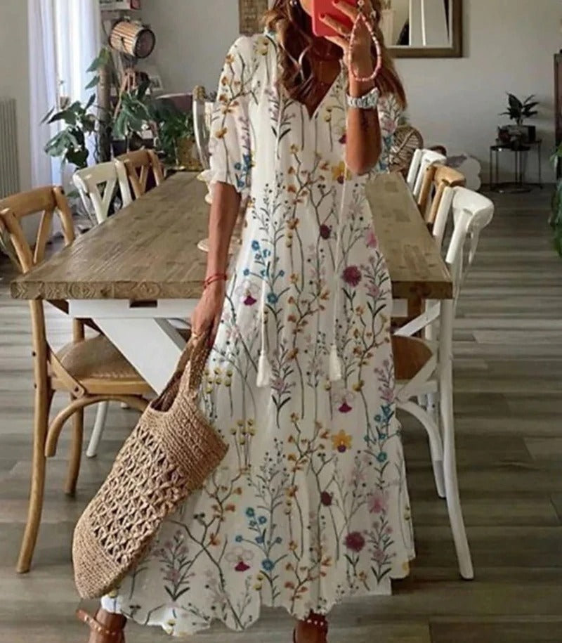 Women's - Floral Maxi Dress for Women