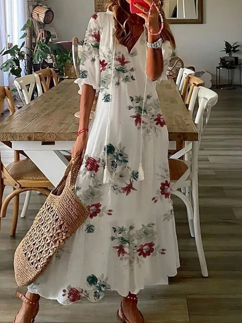 Women's - Floral Maxi Dress for Women