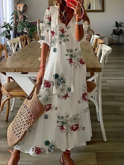 Women's - Floral Maxi Dress for Women