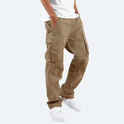 Men's Cargo Pants Black Cotton Blend with Pockets 10