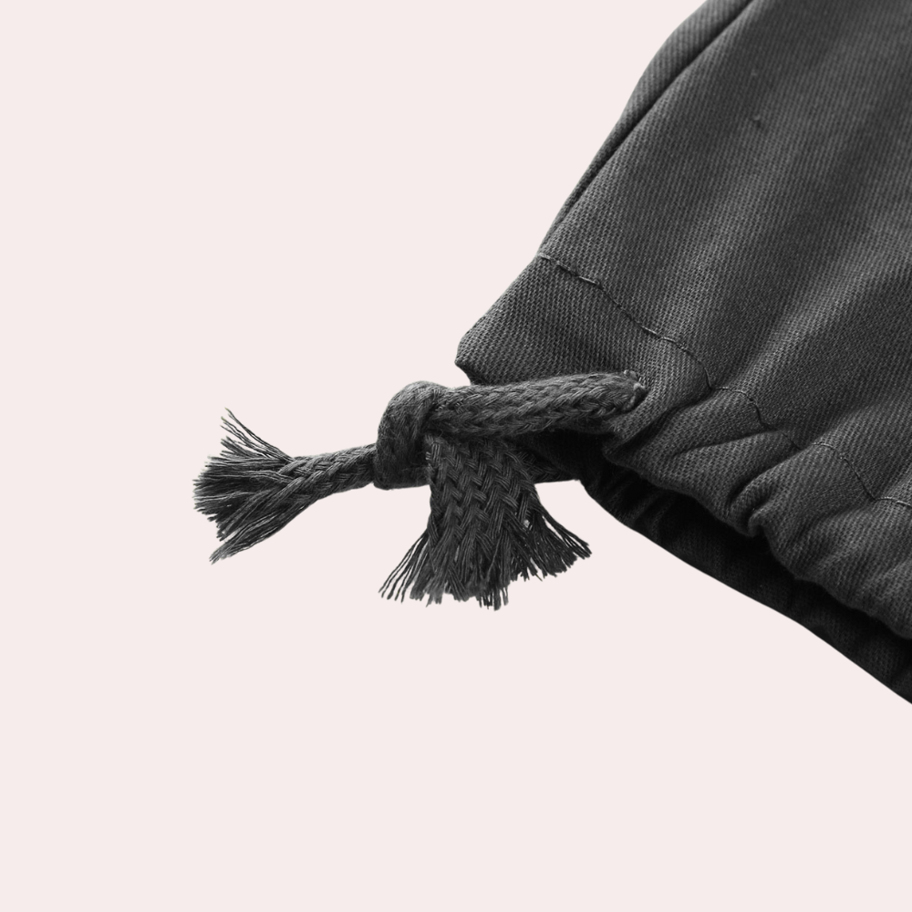 Men's Cargo Pants Black Cotton Blend with Pockets 2