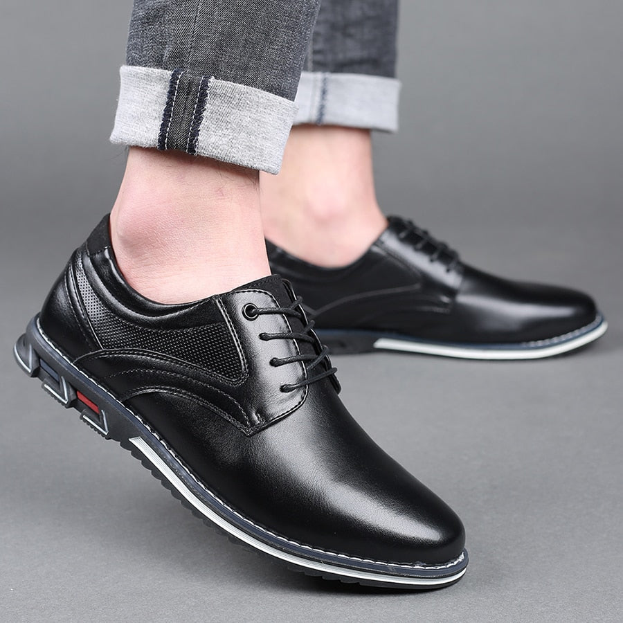 Men's Dress Shoes Black PU Orthopedic Support for Business Casual & Formal Wear