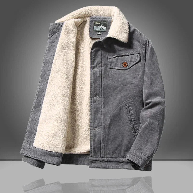 Men's Fleece Jacket Corduroy Winter Coat 0