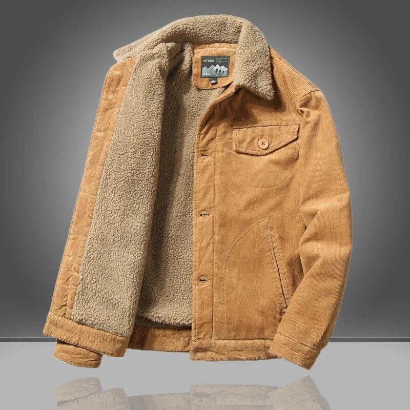 Men's Fleece Jacket Corduroy Winter Coat 3