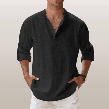 Men's Linen Shirt Henley Blend
