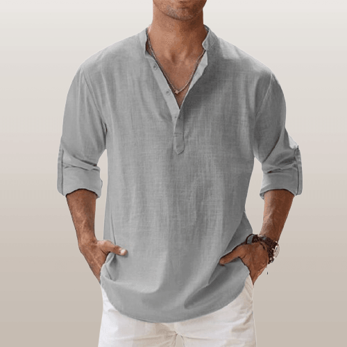 Men's Linen Shirt Henley Blend