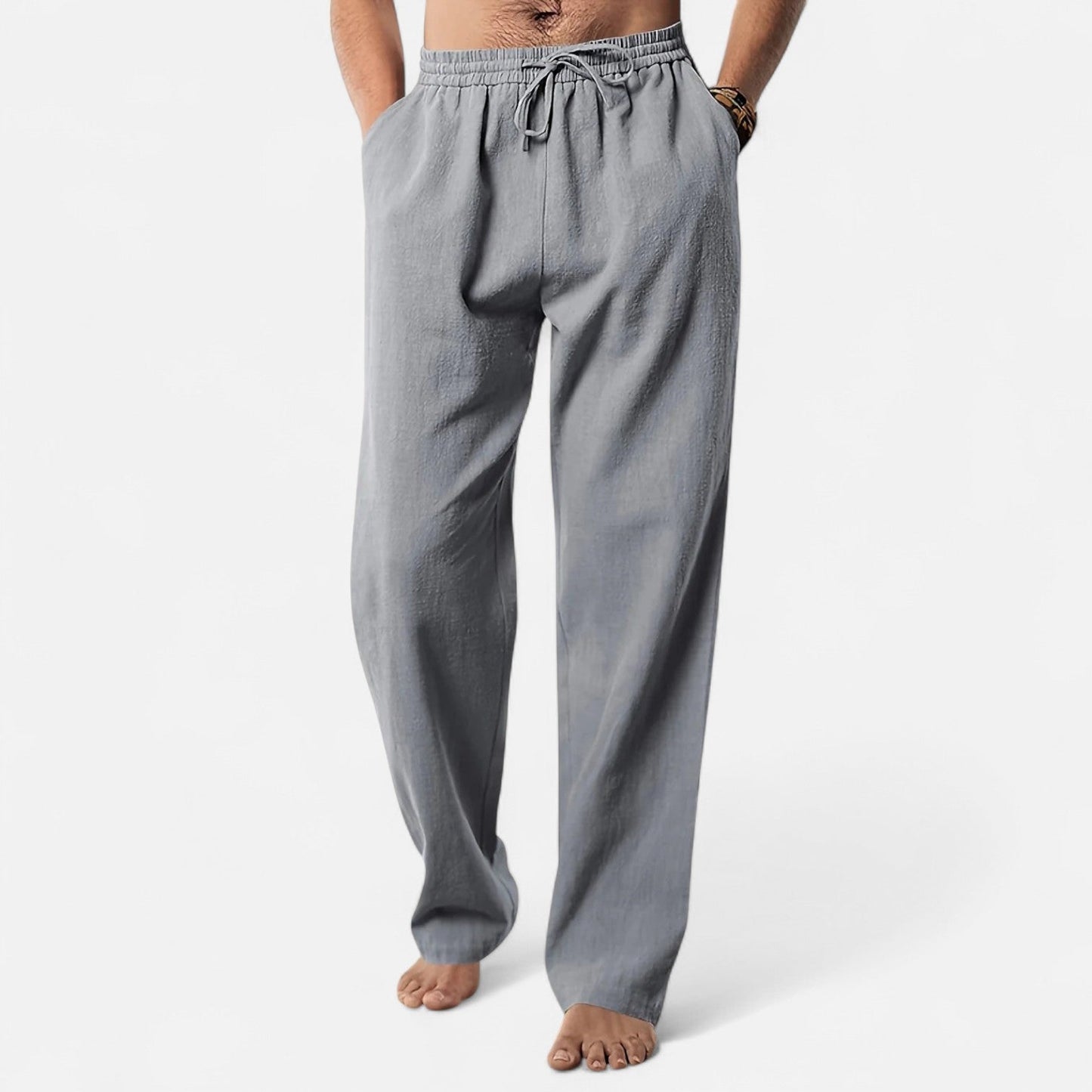 Men's Linen Trousers Lightweight Summer Comfort 4