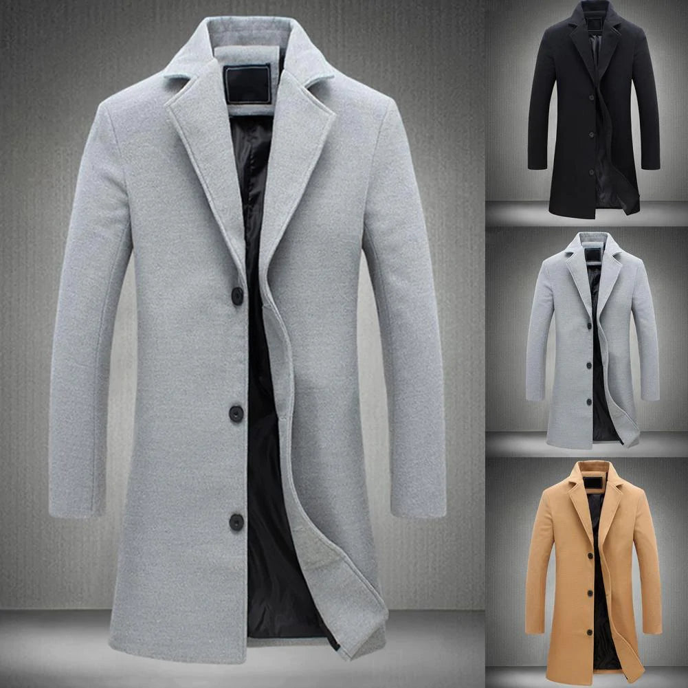 Men's Long Winter Coat Polyester 3