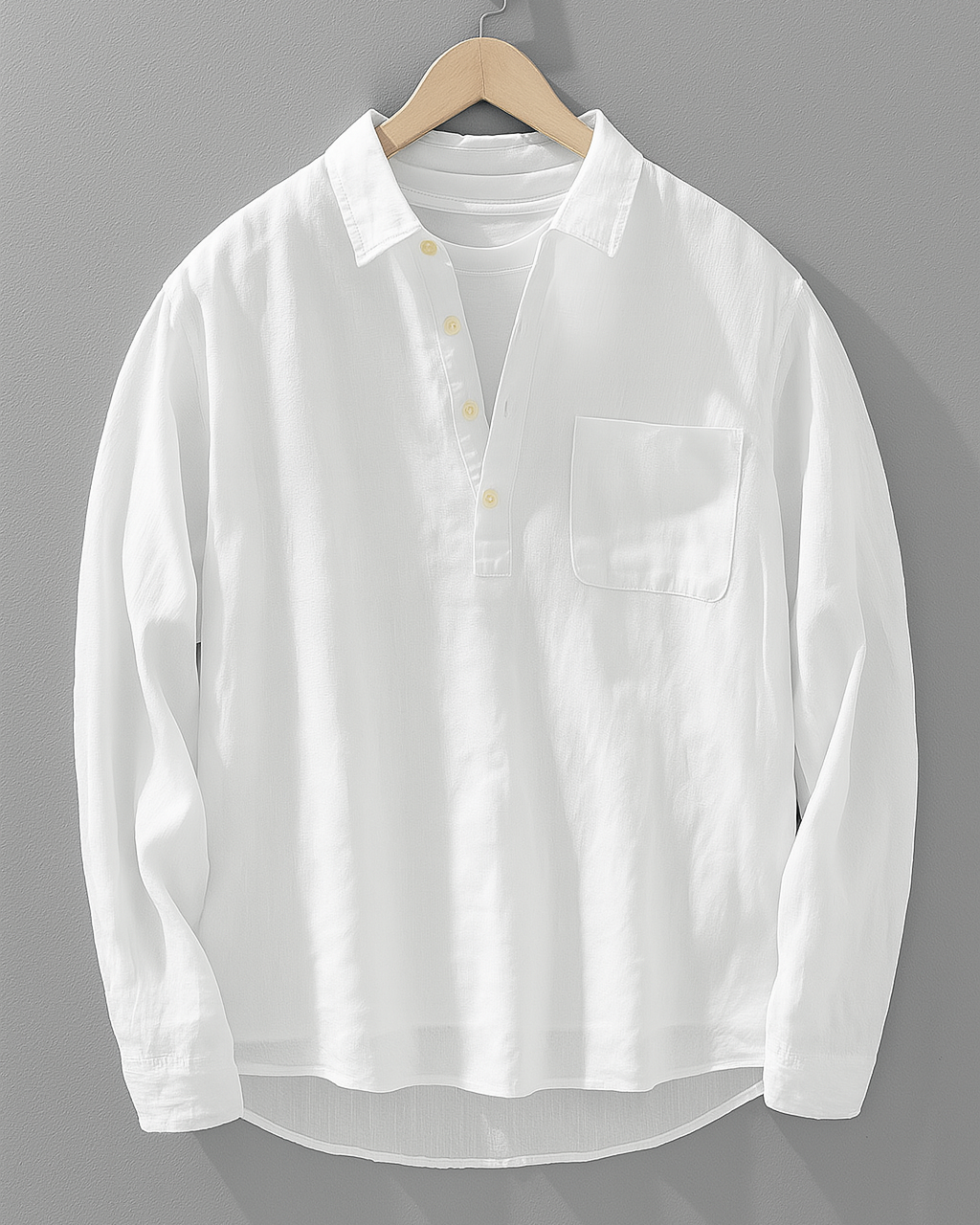 Men's Popover Shirt Linen-Cotton Blend 4