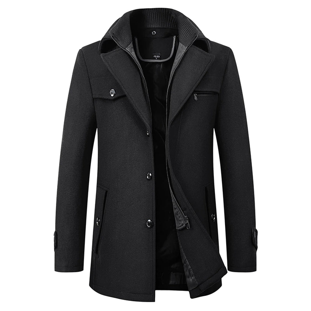 Men's Winter Coat Wool Blend Long Overcoat 0