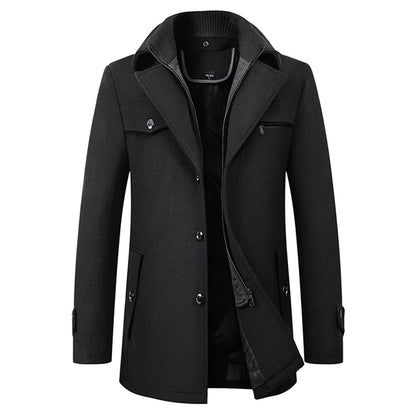 Men's Winter Coat Wool Blend Long Overcoat 0