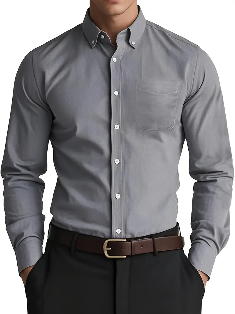 Men’s Long Sleeve Everyday Shirt – Classic Button-Up for Work or Weekend