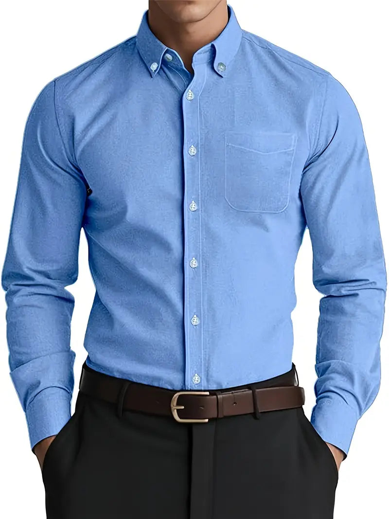 Men’s Long Sleeve Everyday Shirt – Classic Button-Up for Work or Weekend