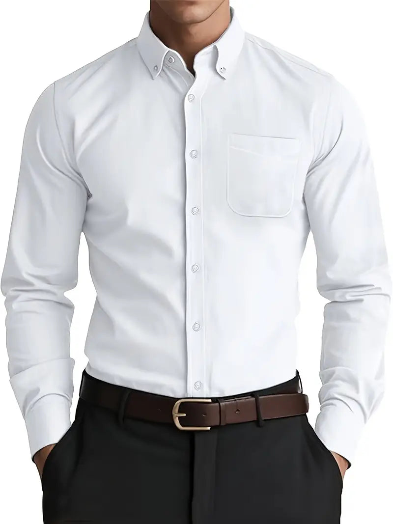 Men’s Long Sleeve Everyday Shirt – Classic Button-Up for Work or Weekend