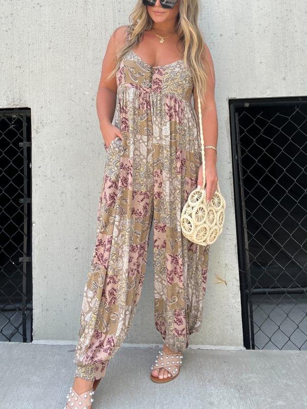 Women's  - Print Loose Jumpsuit for Women