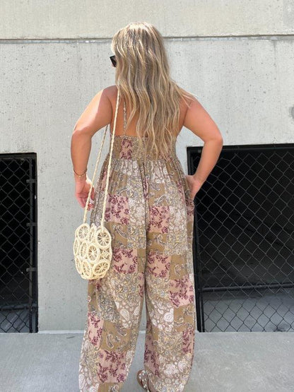 Women's  - Print Loose Jumpsuit for Women