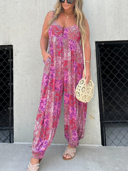 Women's  - Print Loose Jumpsuit for Women