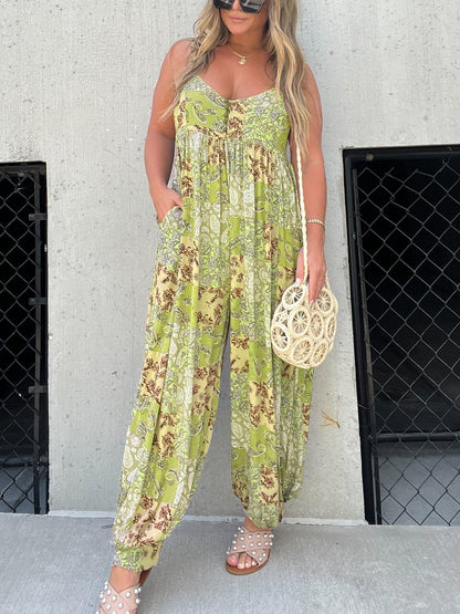 Women's  - Print Loose Jumpsuit for Women