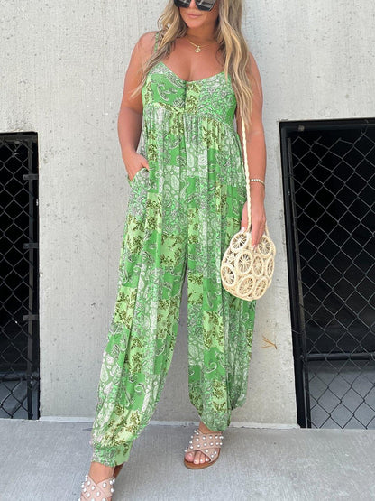 Women's  - Print Loose Jumpsuit for Women