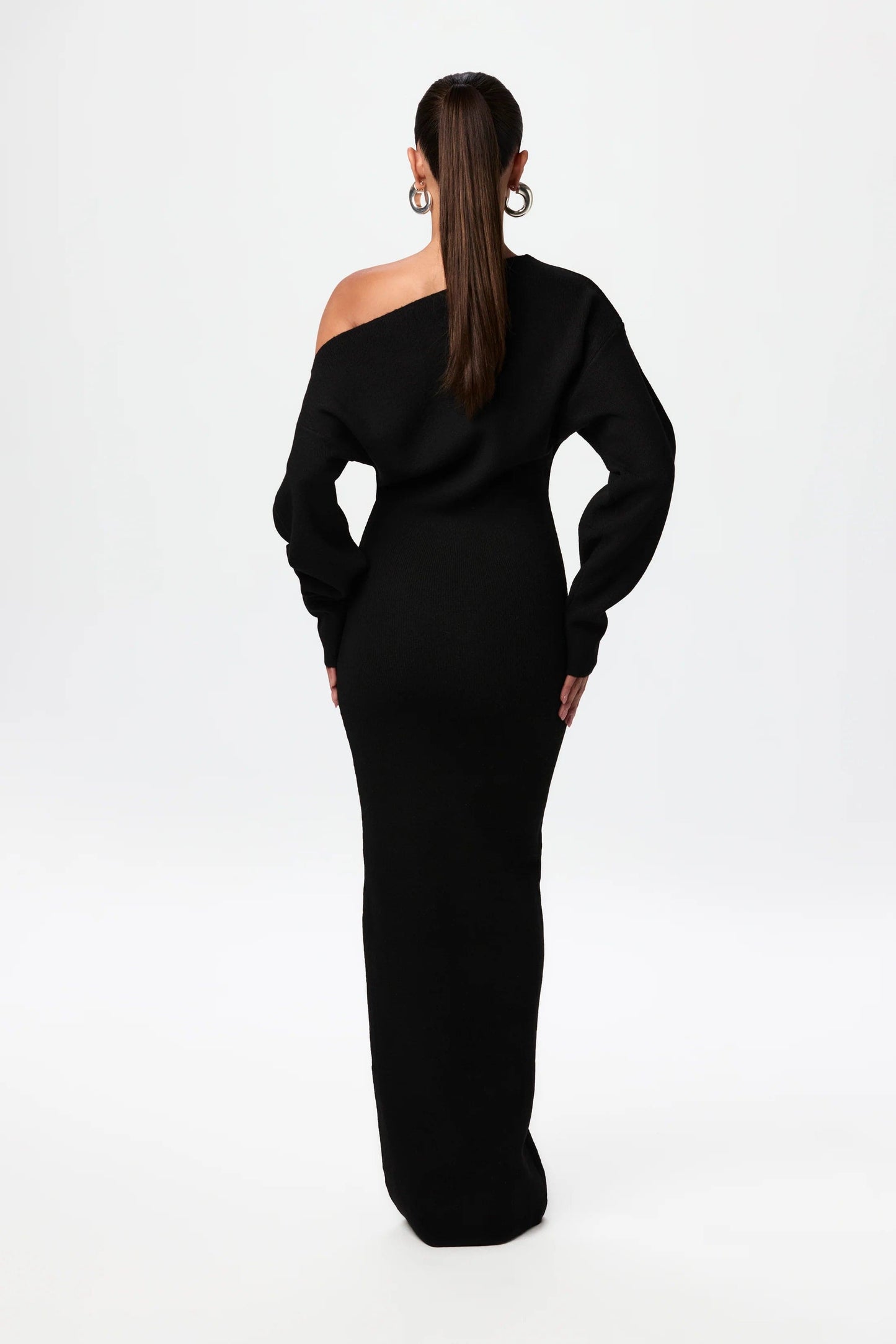 Elegant Off-Shoulder Knit Maxi Dress for Women | Ideal for Autumn & Winter