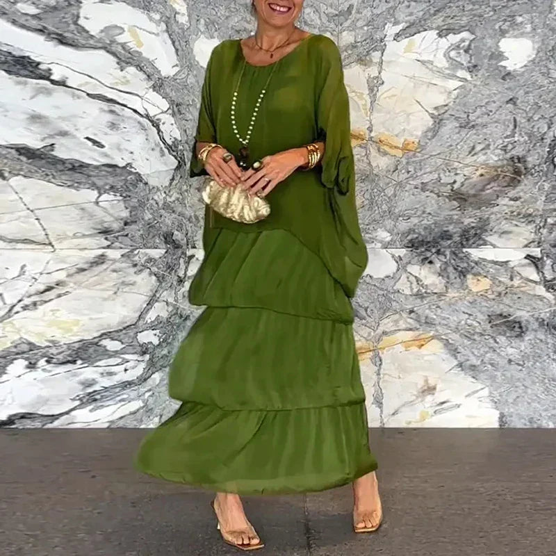 Women's - Layered Chiffon Maxi Dress for Women