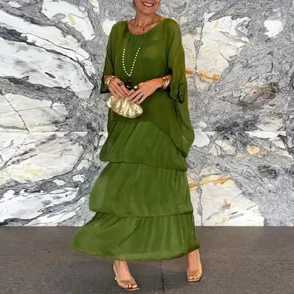 Women's - Layered Chiffon Maxi Dress for Women