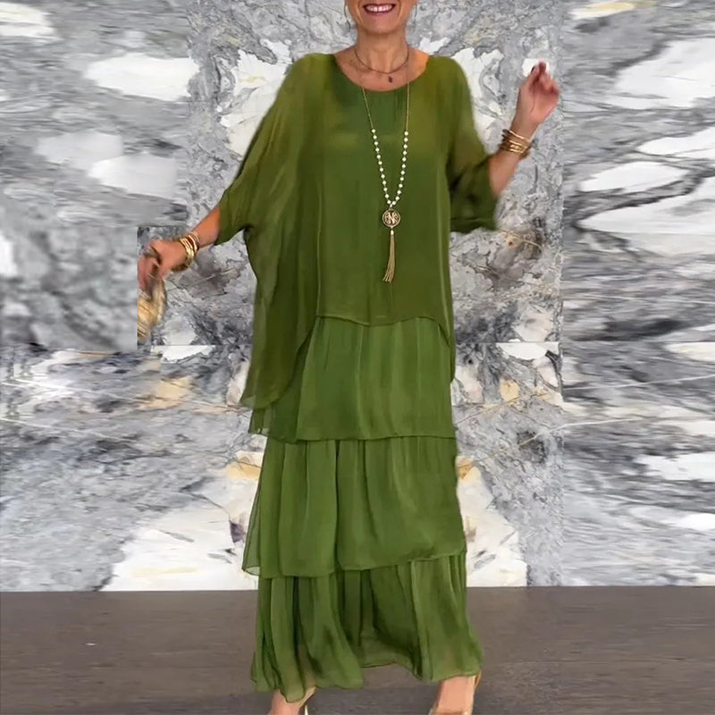 Women's - Layered Chiffon Maxi Dress for Women