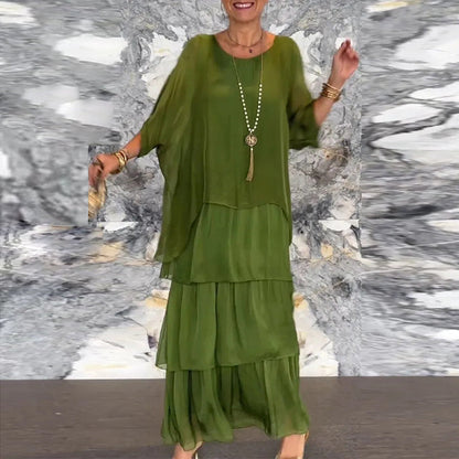 Women's - Layered Chiffon Maxi Dress for Women