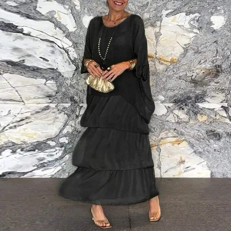Women's - Layered Chiffon Maxi Dress for Women