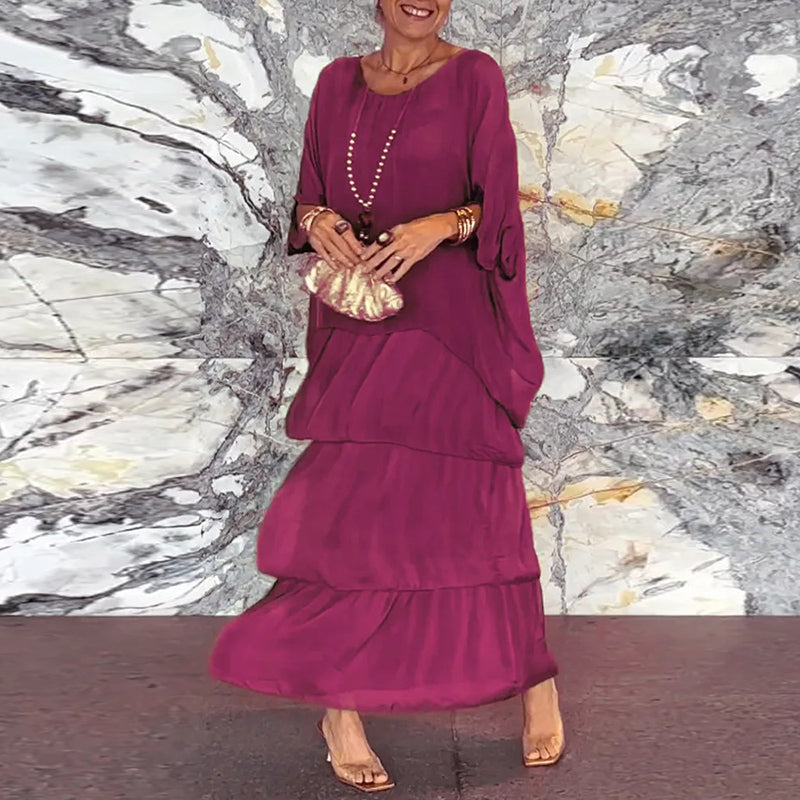 Women's - Layered Chiffon Maxi Dress for Women