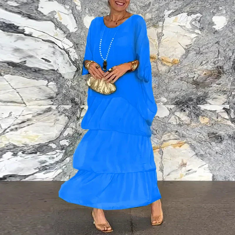 Women's - Layered Chiffon Maxi Dress for Women