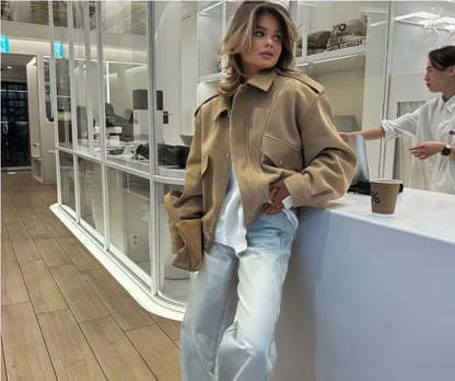 Women’s Oversized Jacket with Casual Fit & Practical Pockets | Stylish Autumn & Winter Outerwear