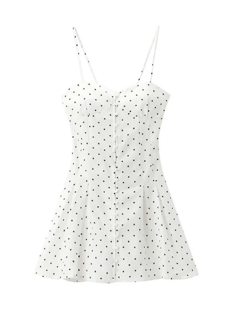 Women's Mini Dress Lightweight Polka Dot Straps 7