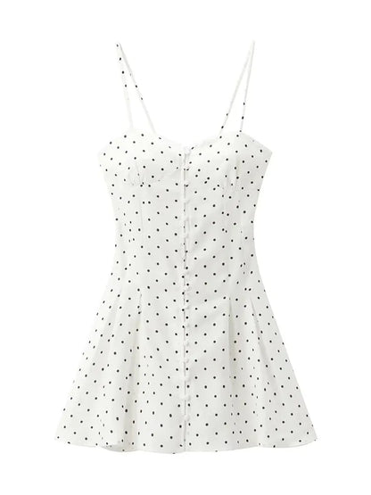 Women's Mini Dress Lightweight Polka Dot Straps 7