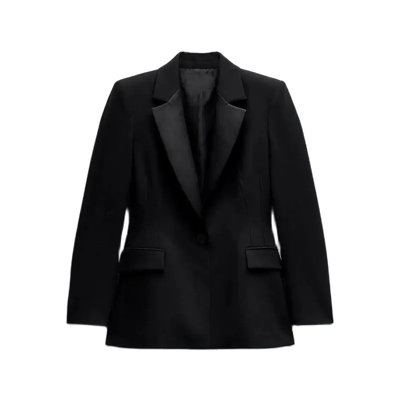 Women's Two-Tone Satin Suit Coat – Luxe Blazer