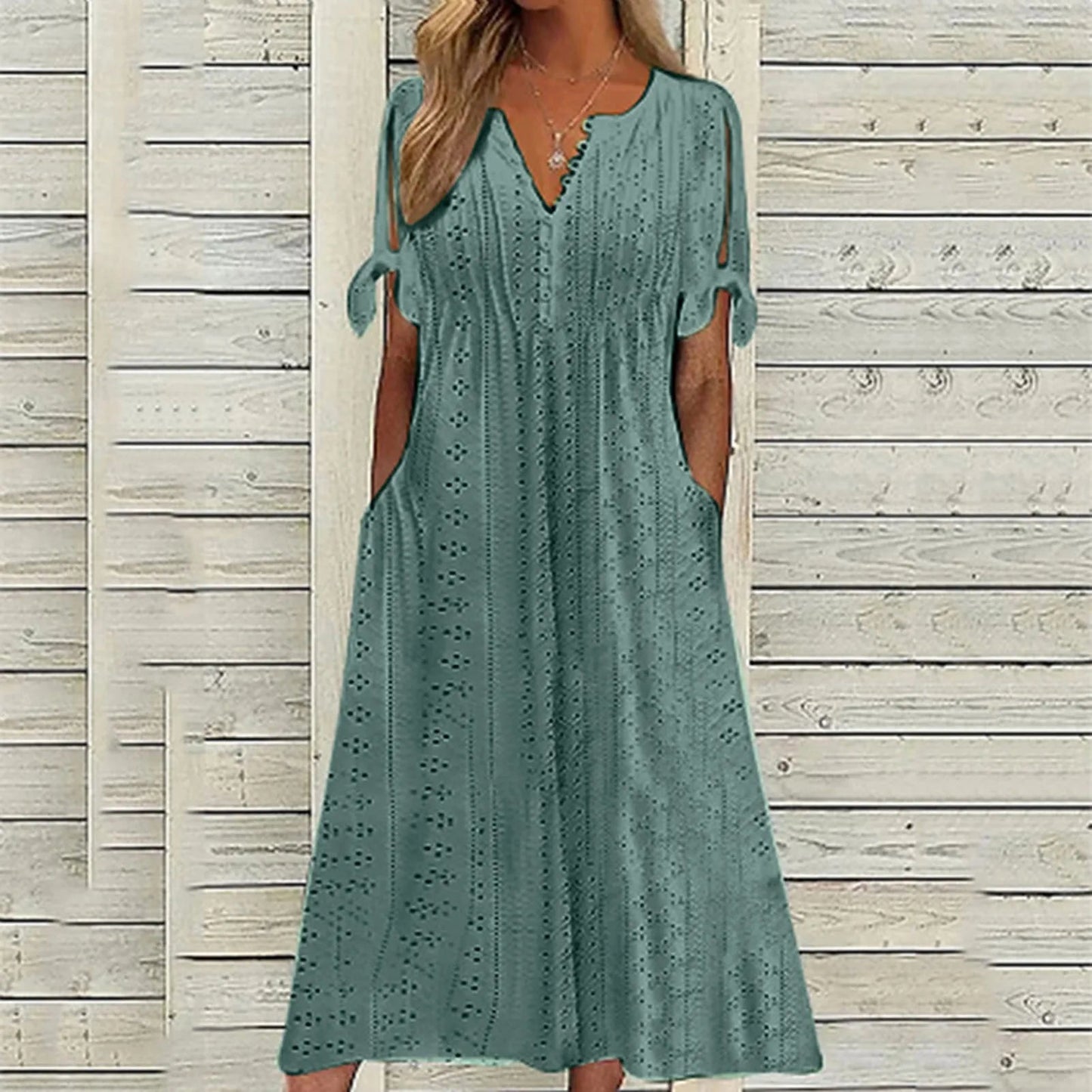 Women's  - Midi Dress - Leisure - Material - Ideal for Summer