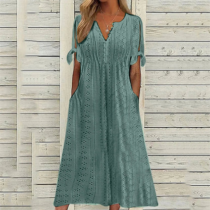 Women's  - Midi Dress - Leisure - Material - Ideal for Summer