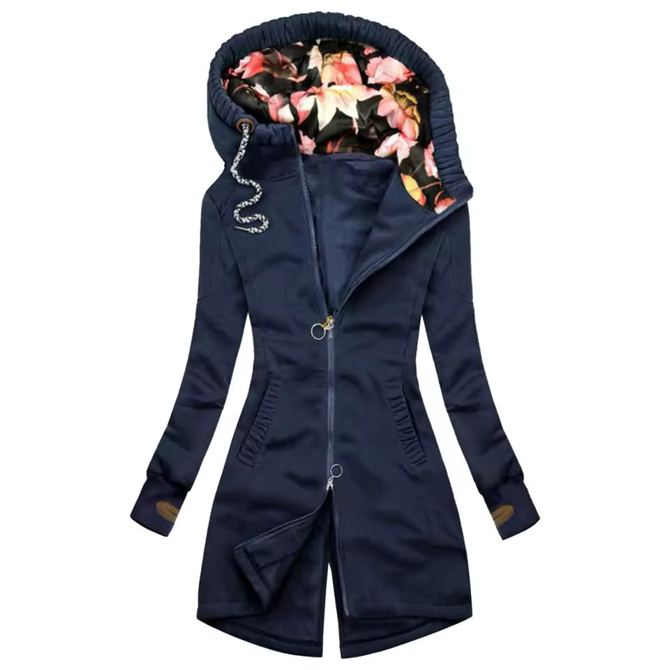 Waterproof Outdoor Rain Jacket with Hood and Flowers for Women | Great for Outdoor Activities