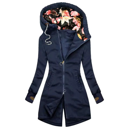 Waterproof Outdoor Rain Jacket with Hood and Flowers for Women | Great for Outdoor Activities