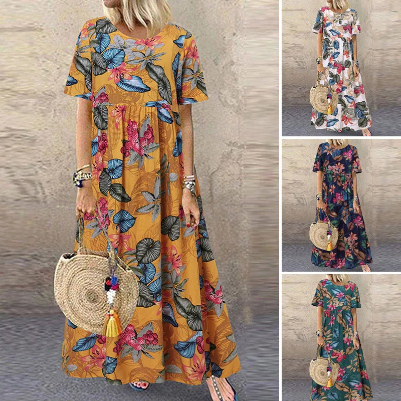 Women's  - Maxi Dress - Boho - Material - Ideal for Summer